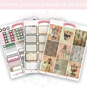 A la carte Anatomy Planner Sticker Kit, Vertical Planner, Journaling, Scrapbook Stickers