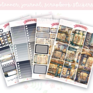 A la carte Bookstores Planner Sticker Kit, Vertical Planner, Journaling, Scrapbook Stickers