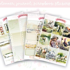 A la carte Farm Planner Sticker Kit, Vertical Planner, Journaling, Scrapbook Stickers
