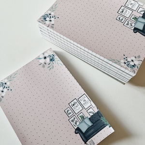 Dot Grid Floral A6 Notepad