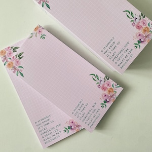 Floral Quote Grid Notepad DL size