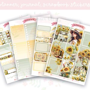 A lacarte Sonnenblumen Planer-Aufkleber-Kit, vertikaler Planer, Journaling, Scrapbook-Aufkleber