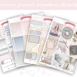 A la Carte Winter Coco Planer Sticker Kit, vertikaler Planer, Journaling, Scrapbook Aufkleber