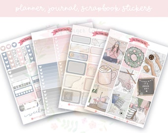 A la carte Winter Coco Planner Sticker Kit, Vertical Planner, Journaling, Scrapbook Stickers