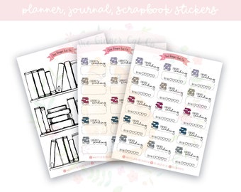 Bücherregal, Lese-Tracker, Journal-Planer, Journaling, Scrapbook-Aufkleber