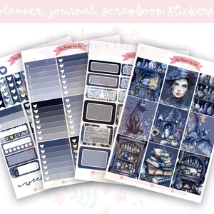 Blaue Hexe Planer-Aufkleber-Kit, vertikaler Planer, Journaling, Scrapbook-Aufkleber