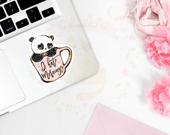 Panda 'I Hate Mornings' Die Cut Sticker