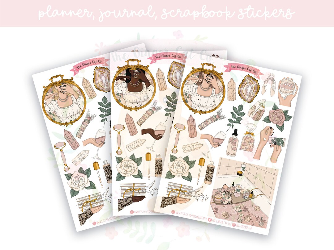 Self Care Planner Sticker Sheet | Decorative Stickers | Journal ...