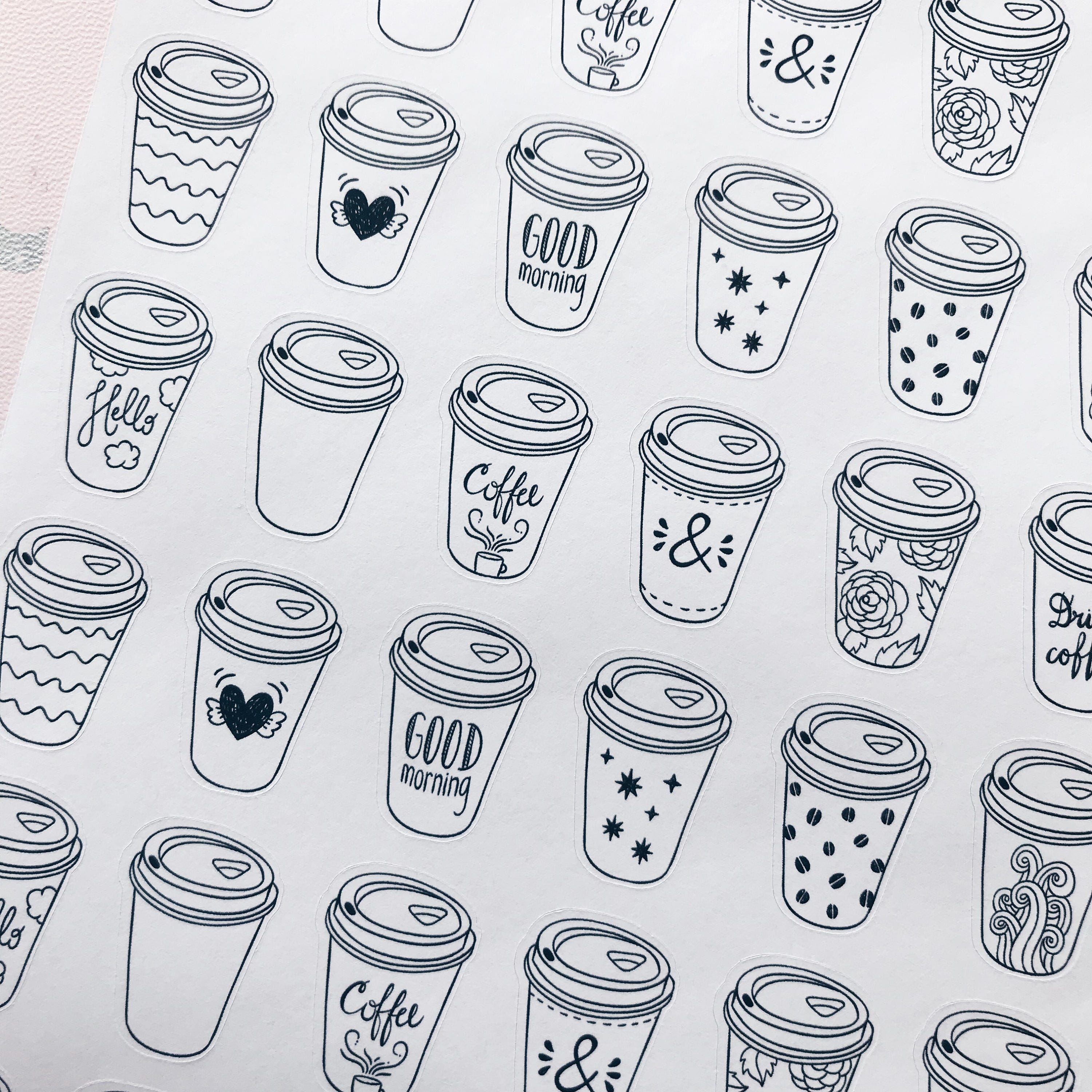 Coffee Cups Planner Stickers Etsy