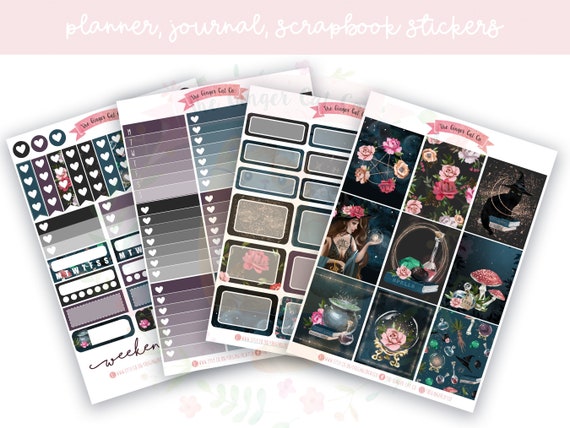 A la carte Such A Witch Planner Sticker Kit, Vertical Planner, Journaling, Scrapbook Stickers
