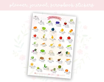 Planificador de crecimiento de la pancita de frutas y verduras, diario, pegatinas para álbumes de recortes