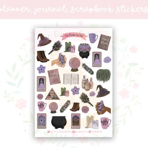 Woodland Witch Planner Sticker Sheet | decorative stickers | journal stickers | scrapbooking