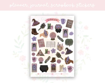 Waldhexe Planer StickerBogen | dekorative Aufkleber | Zeitschriftenaufkleber | Scrapbooking