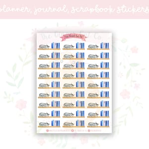 Bookshelf Cat Planner Sticker Sheet | decorative stickers | journal stickers | scrapbooking