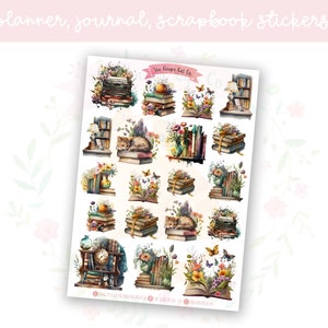 Book Lover Planner Sticker Sheet | decorative stickers | journal stickers | scrapbooking