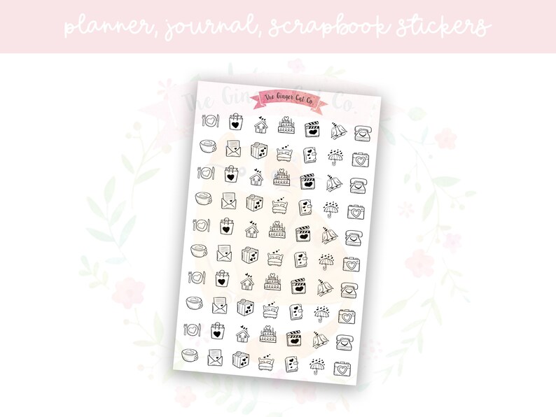 Sketchy Icon Decorative Planner, Journaling, Scrapbook Stickers image 1