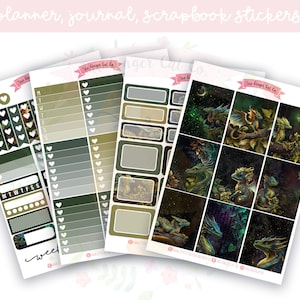 Walddrache Planer-Aufkleber-Kit, vertikaler Planer, Journaling, Scrapbook-Aufkleber