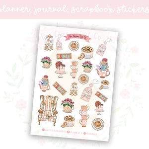 Fancy Tea Planner Sticker Sheet | decorative stickers | journal stickers | scrapbooking