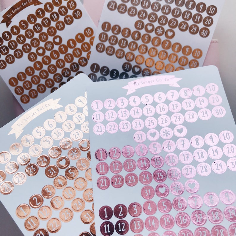 FOIL Date Dots Planner Stickers Etsy