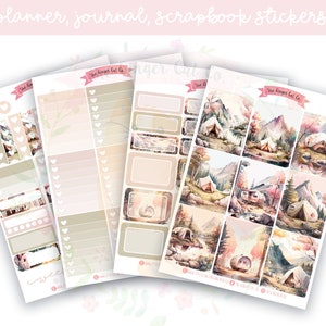 A la carte Camping Planner Sticker Kit, Vertical Planner, Journaling, Scrapbook Stickers