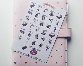 Halloween Witch Countdown Planner Stickers