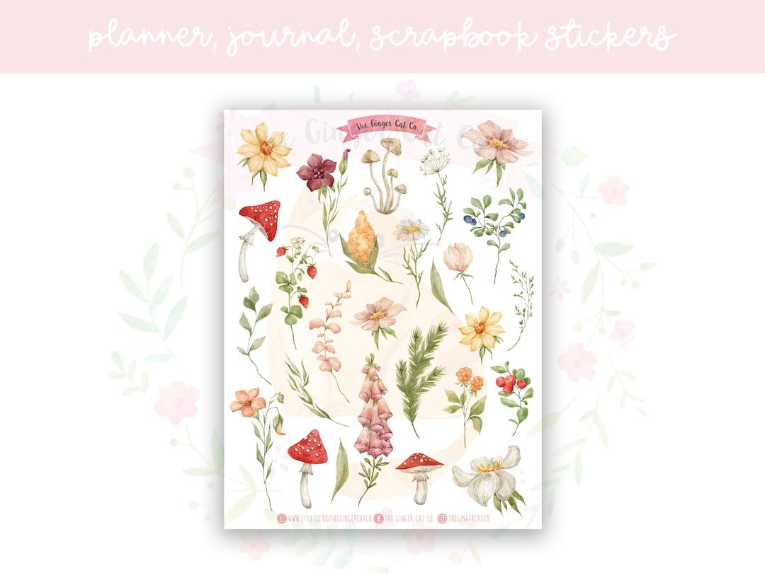 Cottage Garden Planner Sticker Sheet | Decorative Stickers | Journal ...
