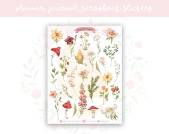 Cottage Garden Planner Sticker Sheet | decorative stickers | journal stickers | scrapbooking