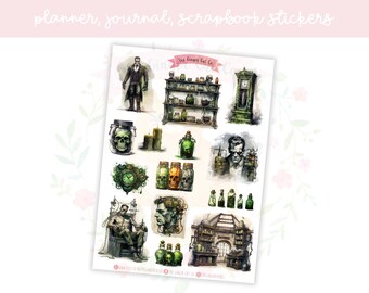 Frankenstein Planner Stickers: Decorative Journal Scrapbooking Stickers