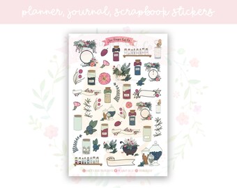 Hexenkraut Küche Sticker Blatt | dekorative Aufkleber | Journal Aufkleber | Scrapbooking
