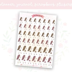 Coffee Girl Decorative Planner, Journaling, Scrapbook Stickers