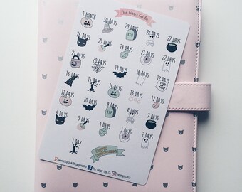 Pastel Halloween Countdown Planner Stickers