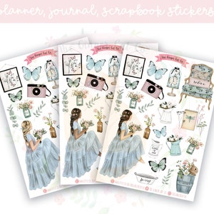 Spring Garden Planner Sticker Sheet | decorative stickers | journal stickers | scrapbooking