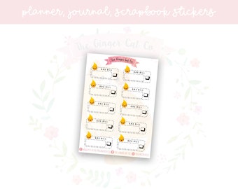 Gas Bill Due Tracker Decorative Planner, Journaling, Scrapbook Stickers