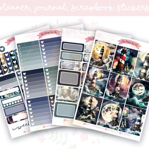 A lacarte Leuchttürme Planer-Aufkleber-Kit, vertikaler Planer, Journaling, Scrapbook-Aufkleber