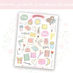 Planner Girl Planner, Journaling, Scrapbook Stickers Set 2