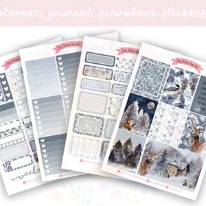 A la carte Winter Dreams Planner Sticker Kit, Vertical Planner, Journaling, Scrapbook Stickers