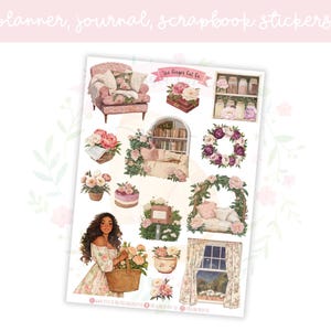 Cozy Pink Cottage Planner Sticker Sheet Set 2 | decorative stickers | journal stickers | scrapbooking