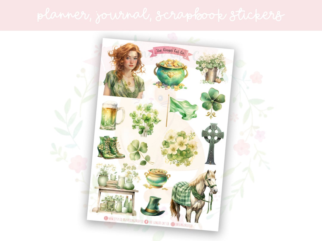 Watercolour Irish Planner Sticker Sheet Set 2 | Decorative Stickers ...