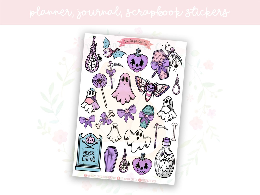 Pastel Halloween Planner Sticker Sheet | Decorative Stickers | Journal ...