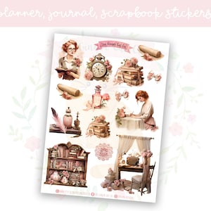 Vintage Writer Planner Sticker Sheet Set 1 | decorative stickers | journal stickers | scrapbooking