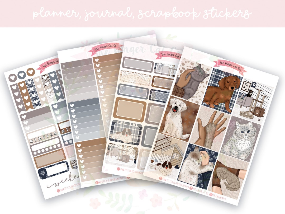 A La Carte Cats & Dogs Planner Sticker Kit | Journal Stickers | Cute ...