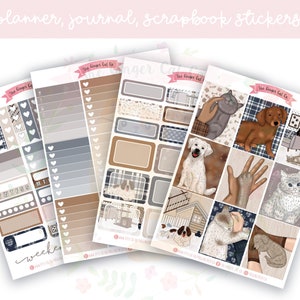 A la carte Cats & Dogs Planner Sticker Kit | Journal Stickers | Cute Animal Planner Deco | Pet Themed Bujo and Scrapbooking Supplies