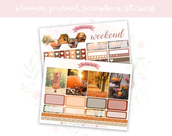 Fall Photo Planner, Journaling, Scrapbook Sticker Kit