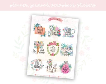 Inspirational Quotes Full Boxes Decorative Planner, Journaling, Scrapbook Stickers