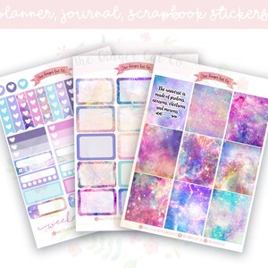A la carte Galaxy Vertical Planner, Journaling, Scrapbook Sticker Kit
