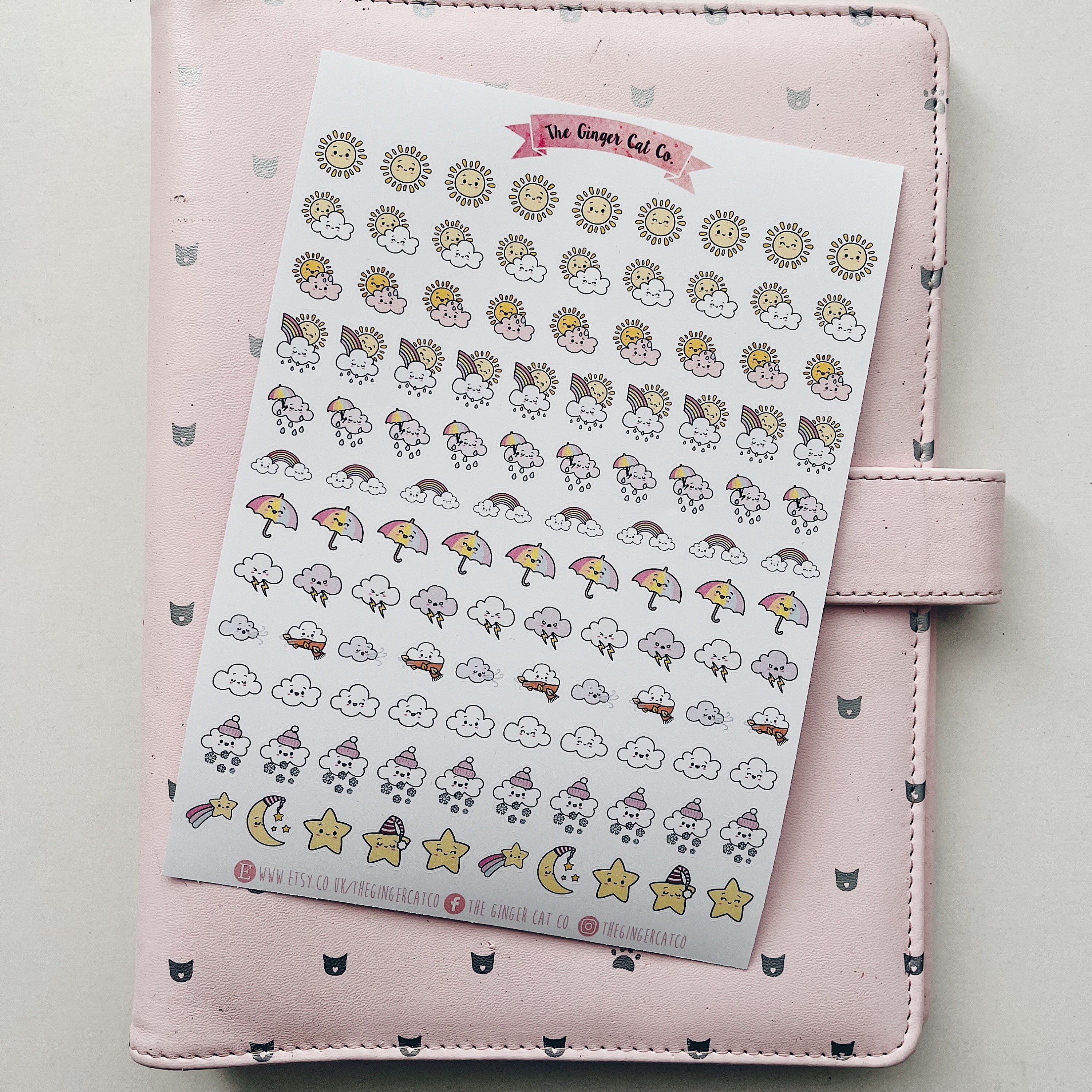 Cute Kawaii Weather Icons Planner Journaling Scrapbook | Etsy