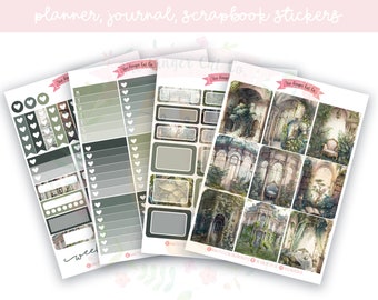 A la carte Overgrown Palace Vertical Planner, Journaling, Scrapbook Sticker Kit