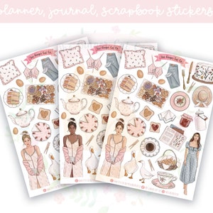 Cottage Core Planner Sticker Sheet | decorative stickers | journal stickers | scrapbooking
