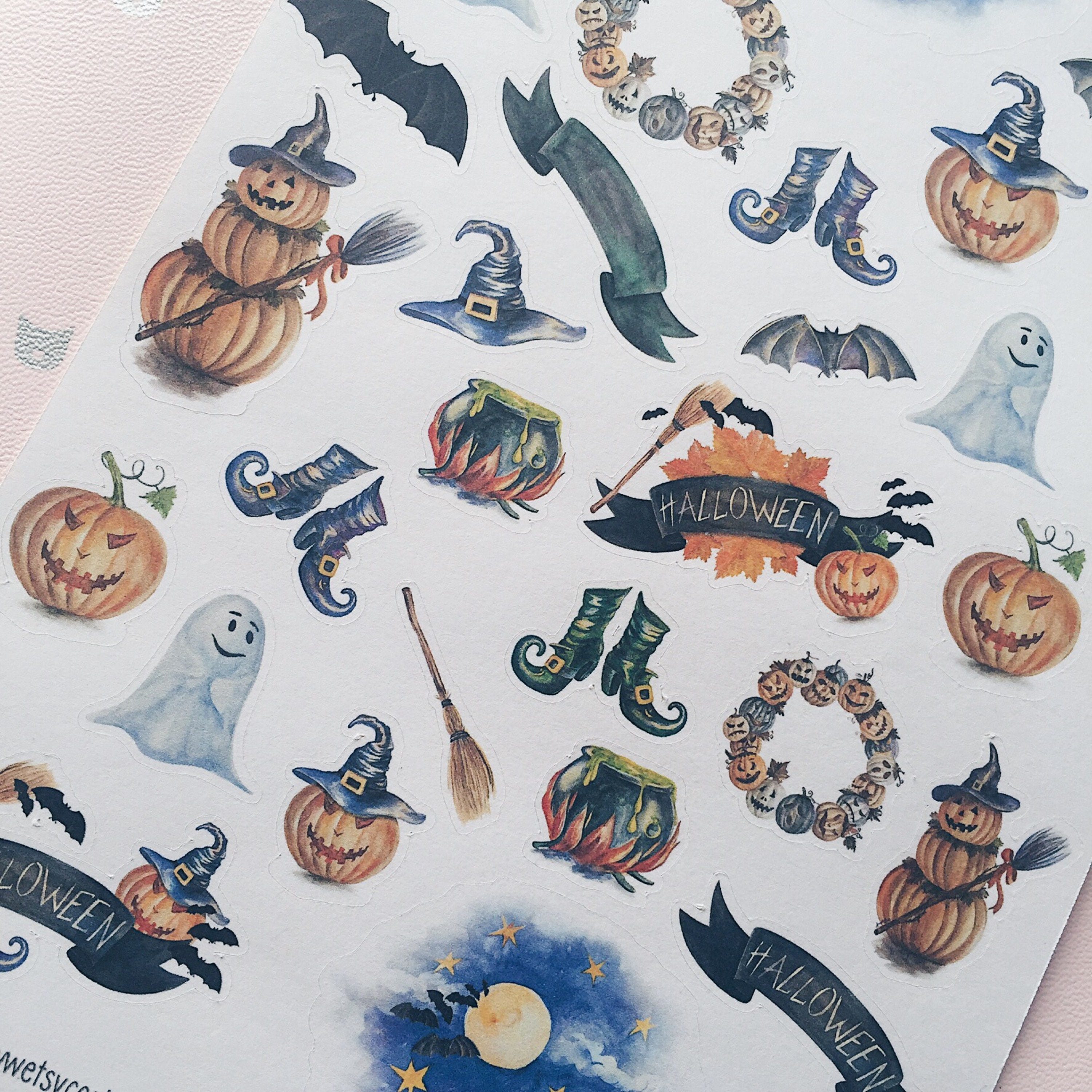 Spooky Halloween Planner Sticker Sheet | Decorative Stickers | Journal ...