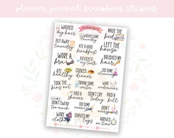 Adulting Tasks, Achievements Script Decorative Journal, Scrapbook, Planner Stickers
